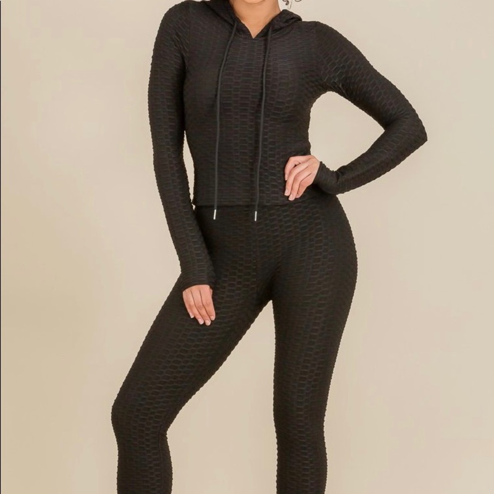 2 Pc Set Bubble Hoodie and Leggins